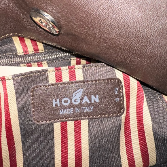 Authentic HOGAN Brown Rabbit, leather and suede shoulder bag. - Picture 14 of 15